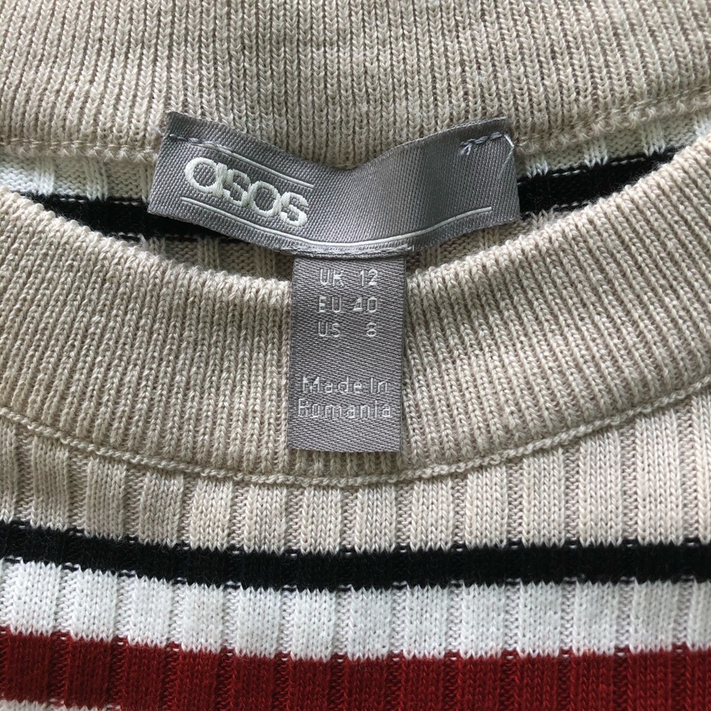 ASOS Cropped Sweater in neutral stripe - Picture 7 of 10